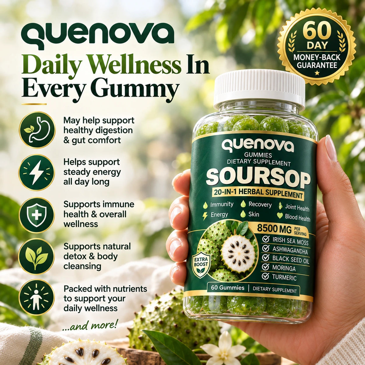 Quenova Soursop 20-in-1 Gummies
