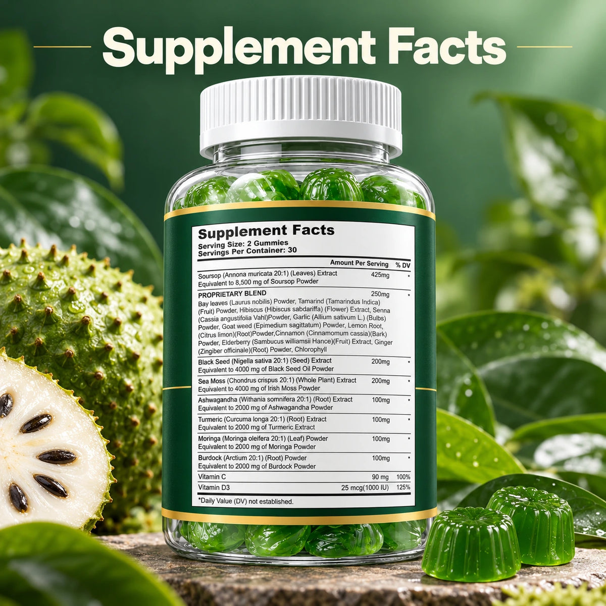 Quenova Soursop 20-in-1 Gummies