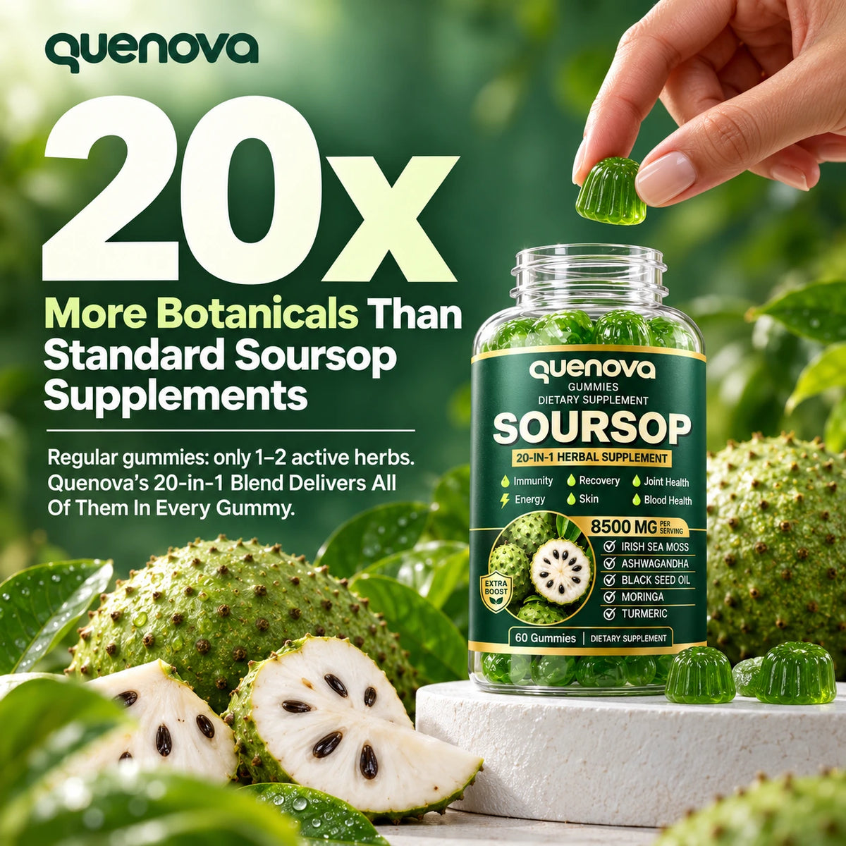 Quenova Soursop 20-in-1 Gummies
